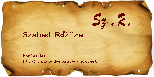 Szabad Róza névjegykártya